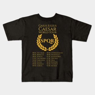 History Of Ancient Rome SPQR - Julius Caesar World Tour Kids T-Shirt